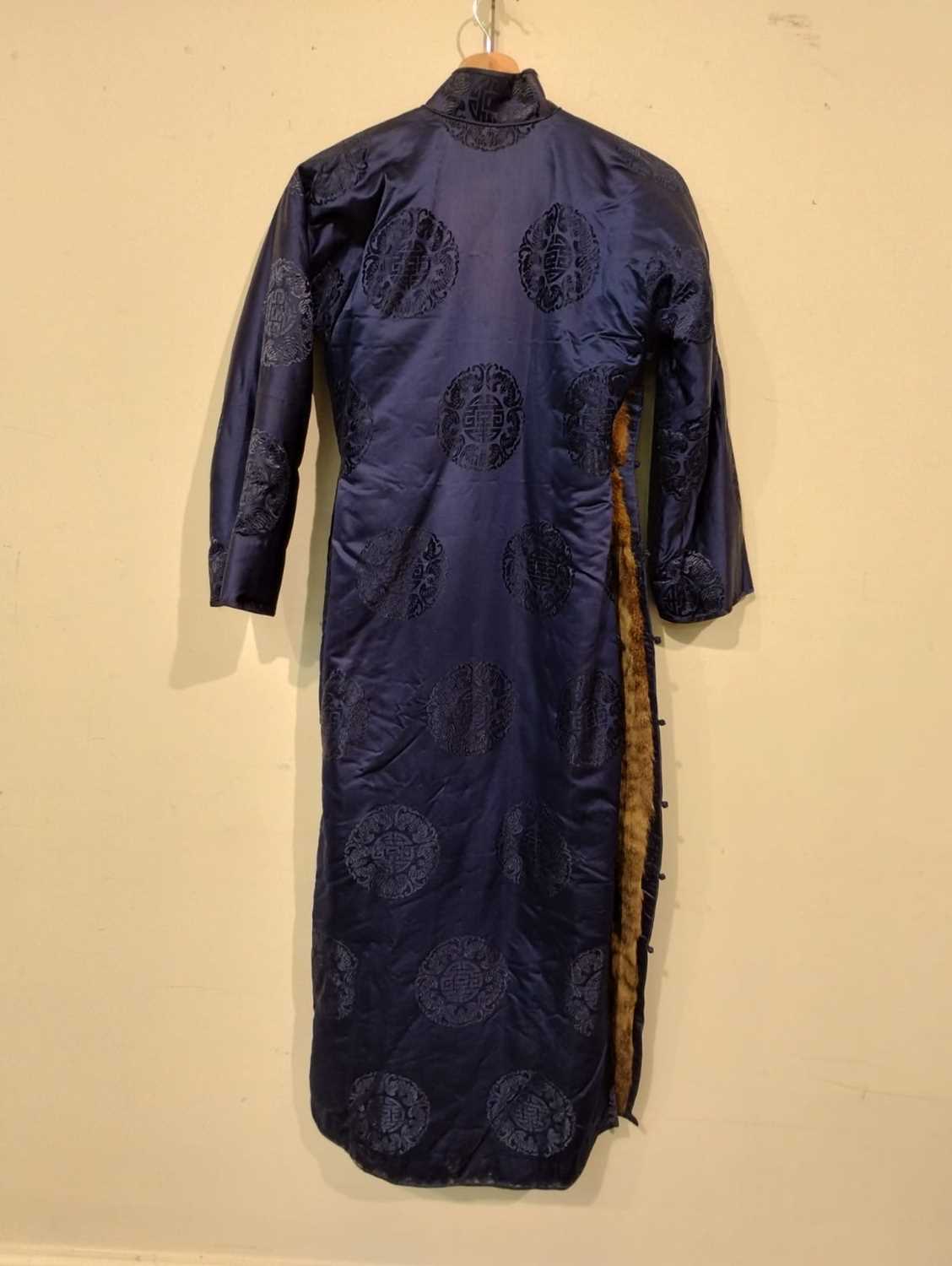Early 20th Century Chinese Winter Robes, comprising a brown silk brocade robe with patch pocket to - Image 6 of 16