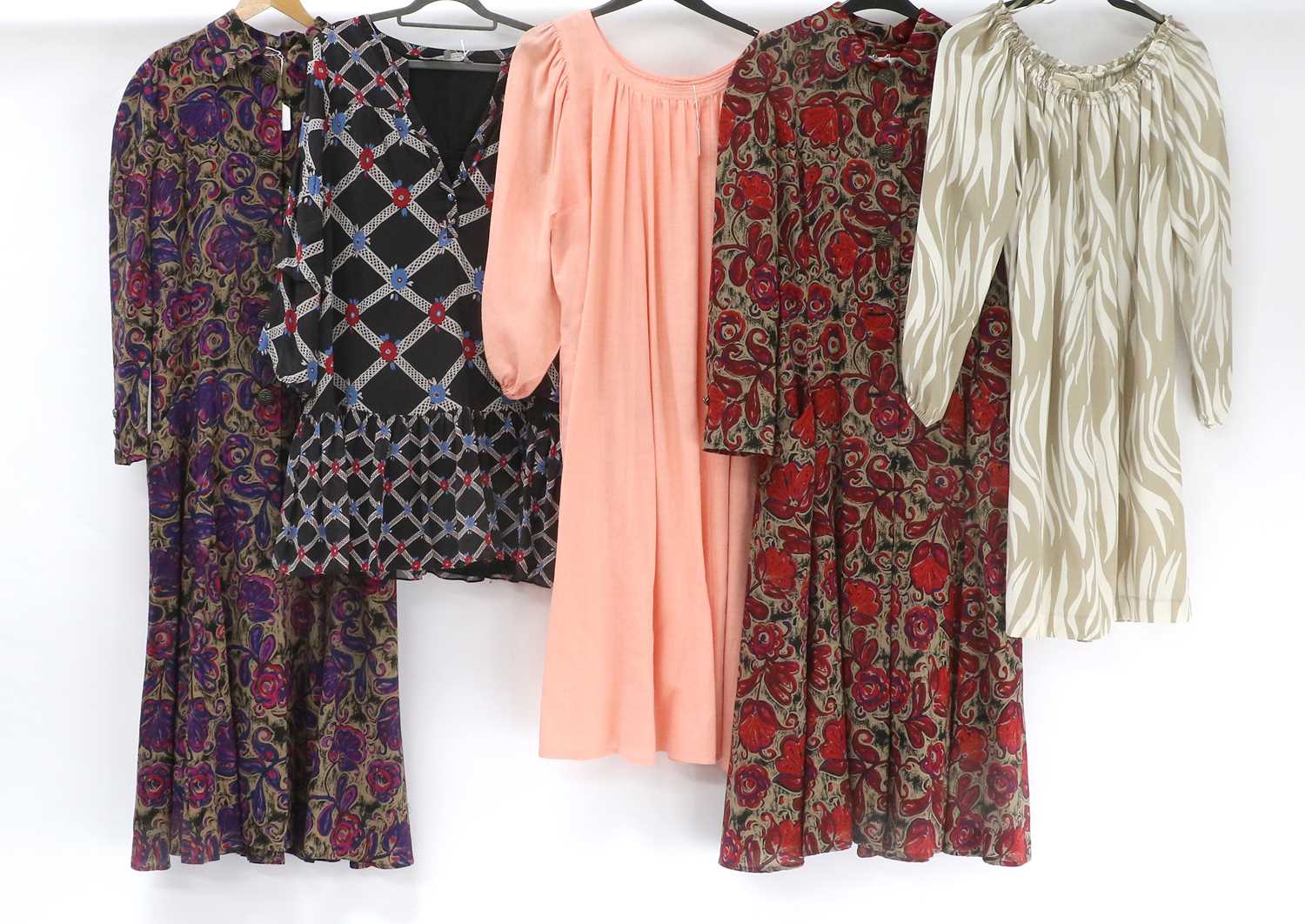 Assorted Circa 1970s and Later Ladies Clothing, comprising Celia Birtwell blue silk dress with - Image 3 of 5