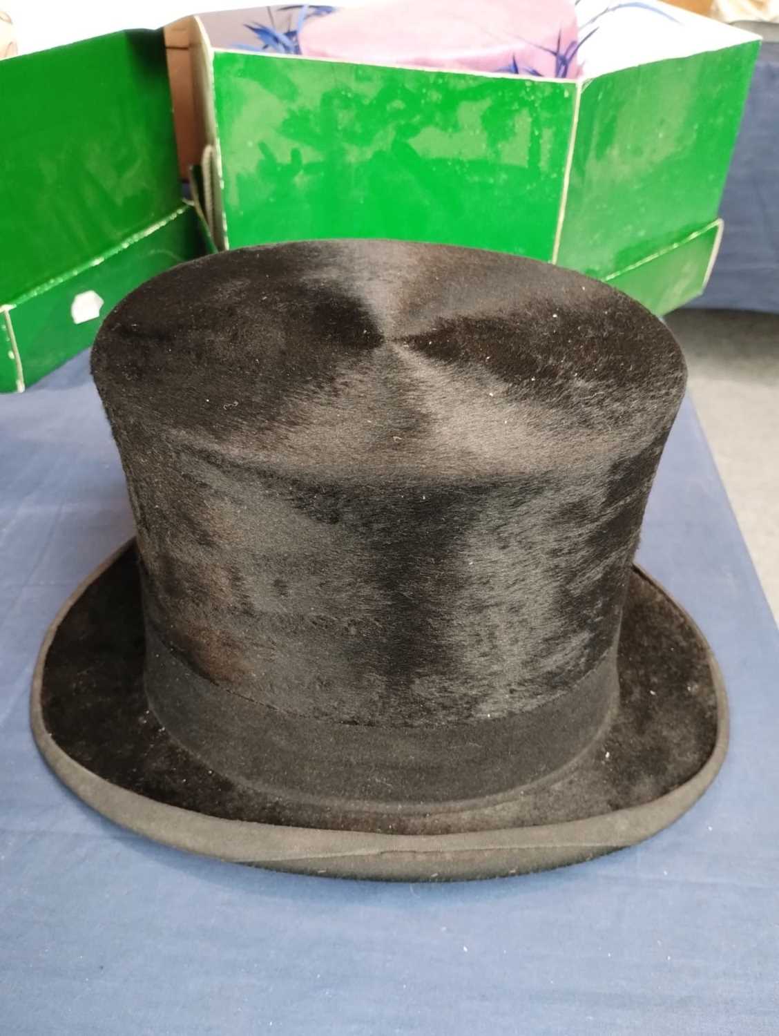 Lock & Co Black Silk Top Hat, initialled 'JSM' in a Herbert Johnson card hat box 20.5cm by 16.7cm, - Image 5 of 16