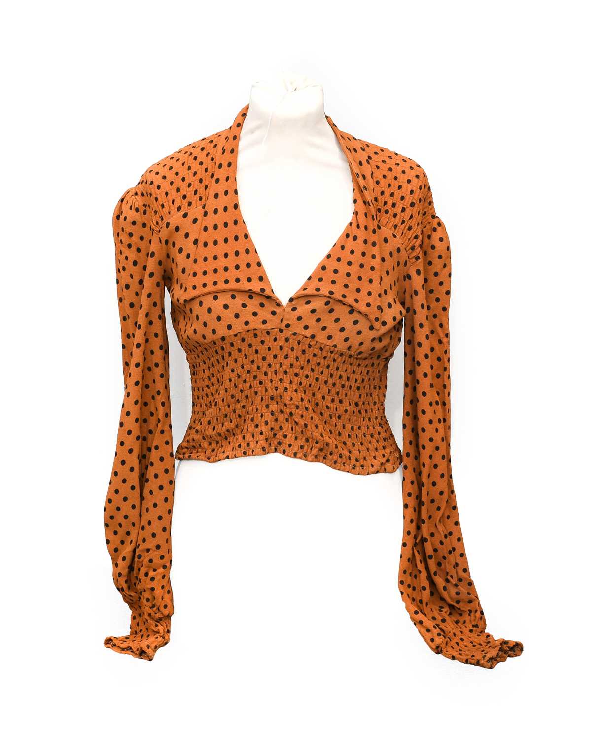 Circa 1970s Ladies Costume, comprising 4Seasons rust coloured corduroy shirt dress with collar, - Image 7 of 7