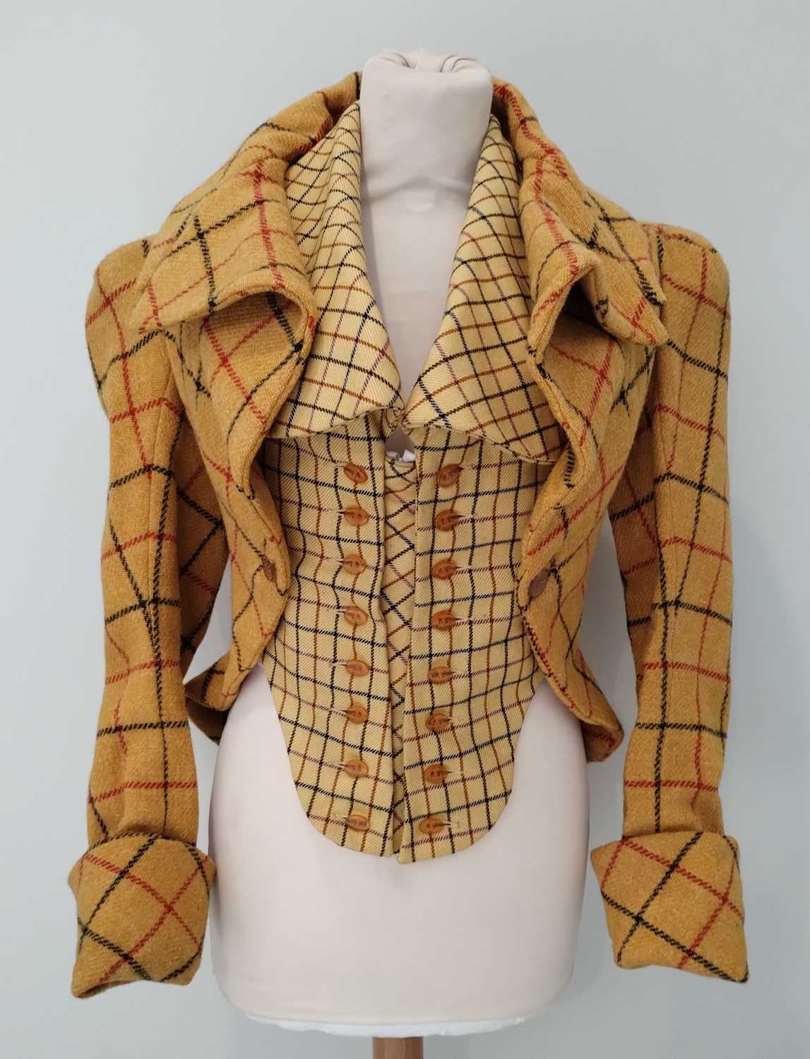 Vivienne Westwood London Harris Tweed Jacket, Vive La Cocotte Collection 1995-6, in yellow