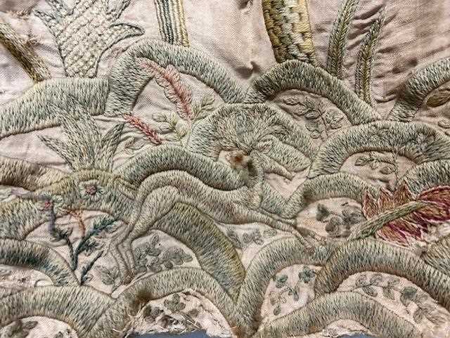 Late 19th Century Crewel Work Curtain, decorated overall in decorative floral designs with birds - Image 14 of 21