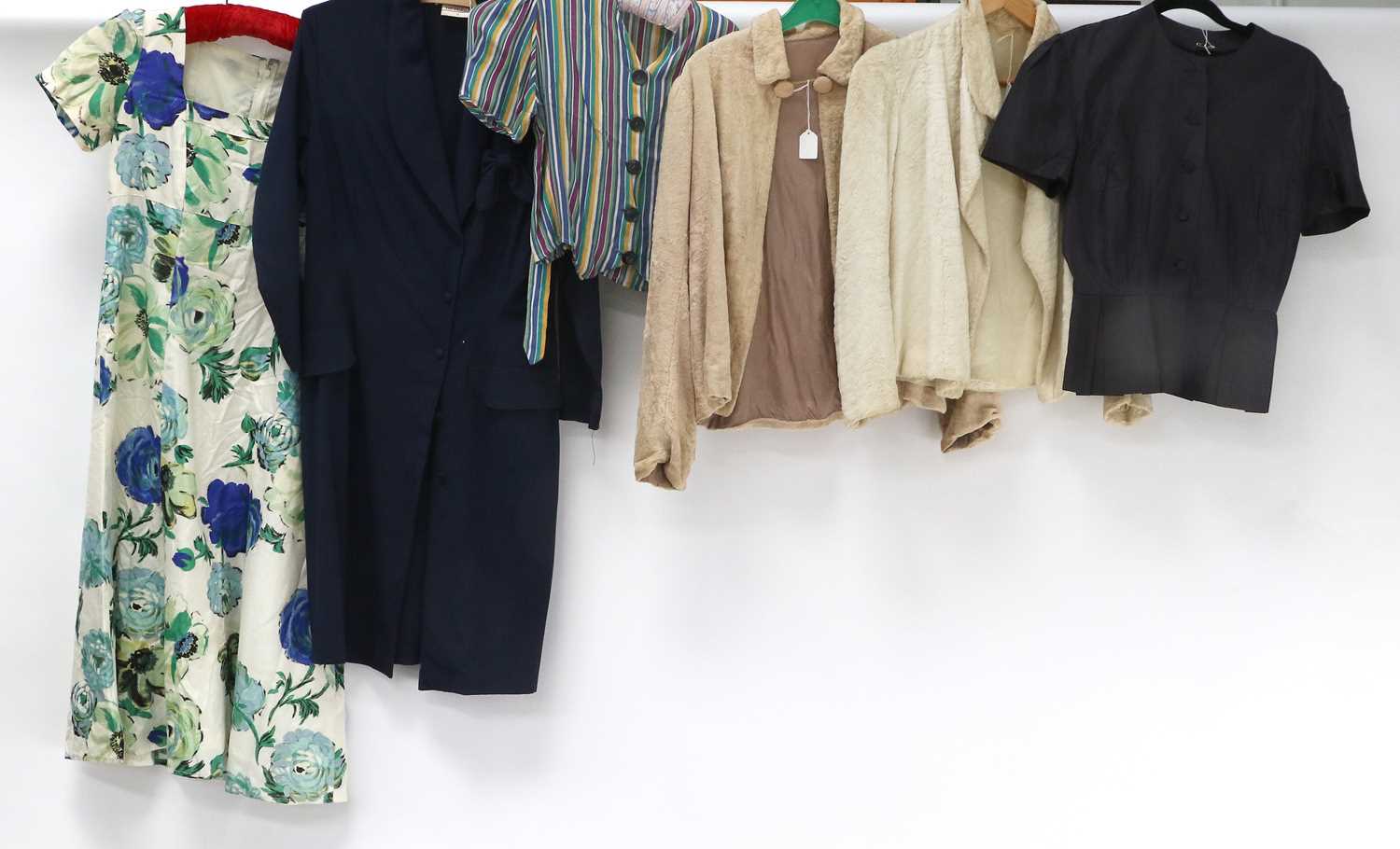 Assorted Circa 1950s and Later Ladies Day Wear, Crepe Dresses and Jackets, comprising a cotton two - Image 2 of 3