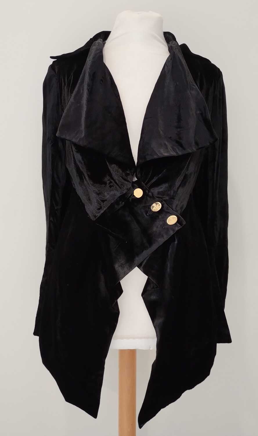 Vivienne Westwood London Black Pan Velvet Jacket, Spring/Summer Café Society Collection 1994 with