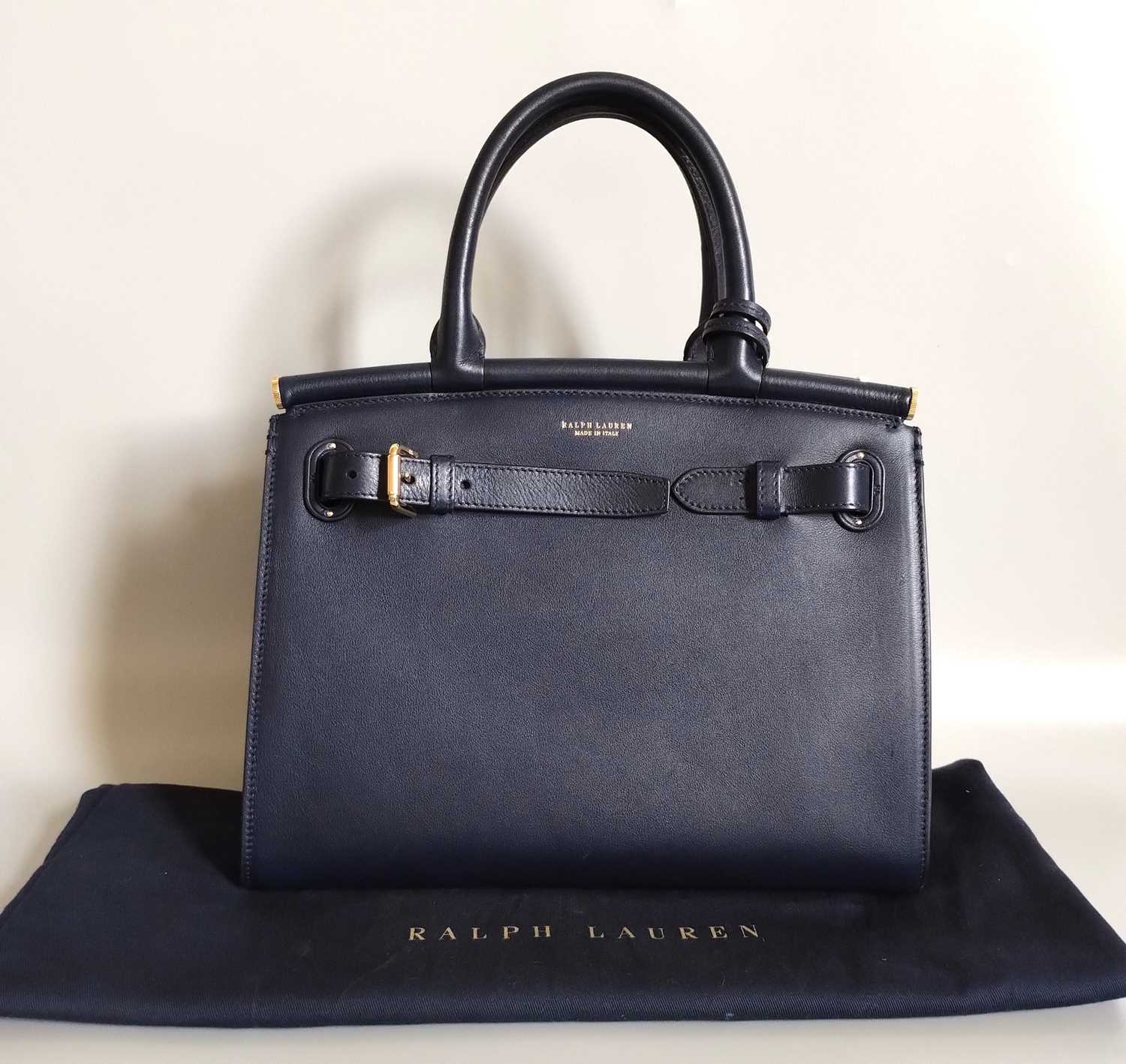 Ralph Lauren Navy Leather RL50 Bag designed to the celebrate the 50th anniversary of the brand, this