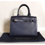 Ralph Lauren Navy Leather RL50 Bag designed to the celebrate the 50th anniversary of the brand, this
