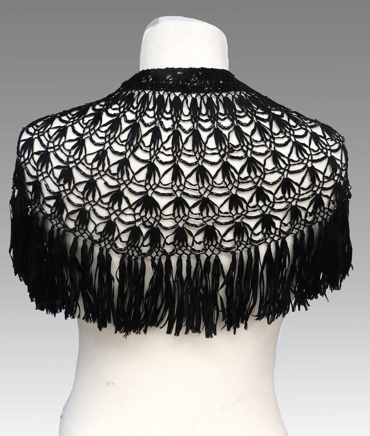 Late 19th/Early 20th Century Costume Accessories, comprising a black lace triangular shawl of floral - Image 6 of 15