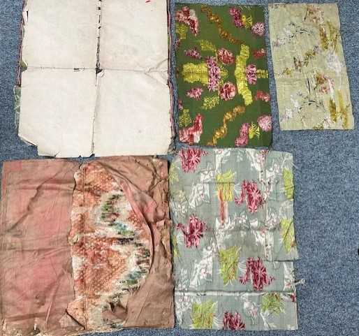 Assorted Late 18th and 19th Century Silk Brocade Remnants in various colours and sizes, (one box) - Image 2 of 21