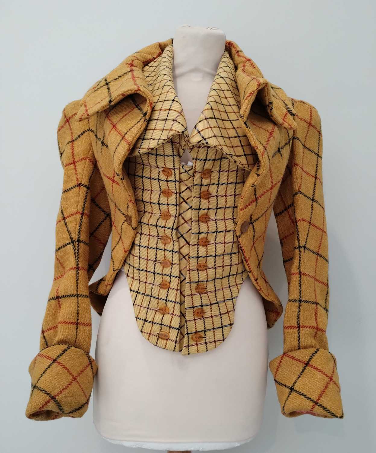 Vivienne Westwood London Harris Tweed Jacket, Vive La Cocotte Collection 1995-6, in yellow - Bild 3 aus 56