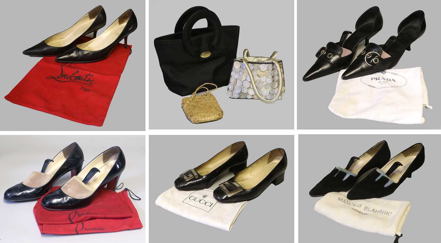 A Collection of Ladies Shoes, Sunglasses and Accessories, comprising two pairs of boxed Christian