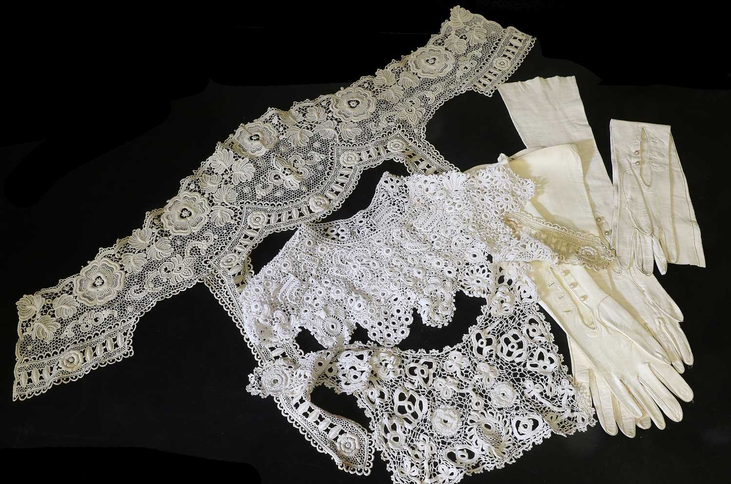 Assorted 19th Century and Later Costume Trims and Accessories, comprising a brown and white - Image 5 of 6