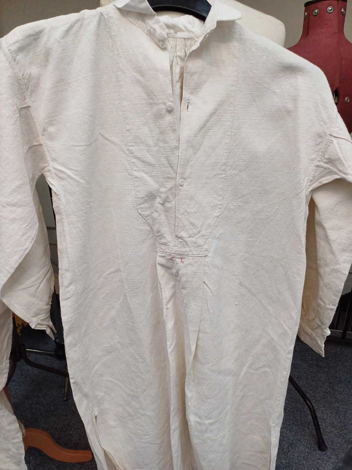 Three Early 20th Century French Linen Farmers Smock, comprising one initialled 'CL' in red cross - Image 3 of 10