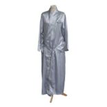 Circa 1990s Vivienne Westwood Pale Blue Silk Type Dressing Robe, embroidered with the orb to the