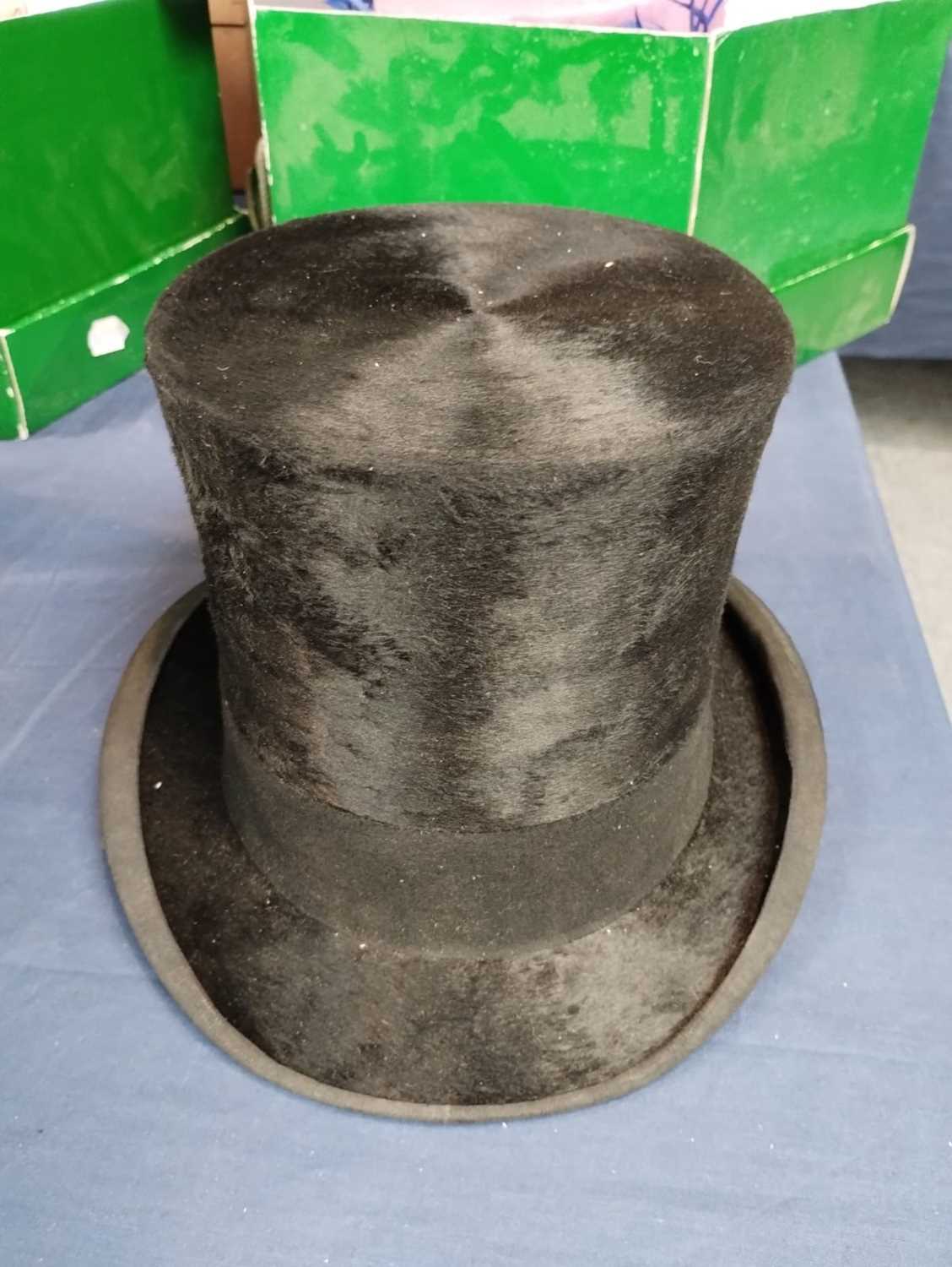 Lock & Co Black Silk Top Hat, initialled 'JSM' in a Herbert Johnson card hat box 20.5cm by 16.7cm, - Image 12 of 16