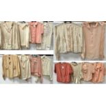 Fourteen Circa 1920-40s Ladies Tops and Shirts in white, cream, pale pink and peach in silk, satin