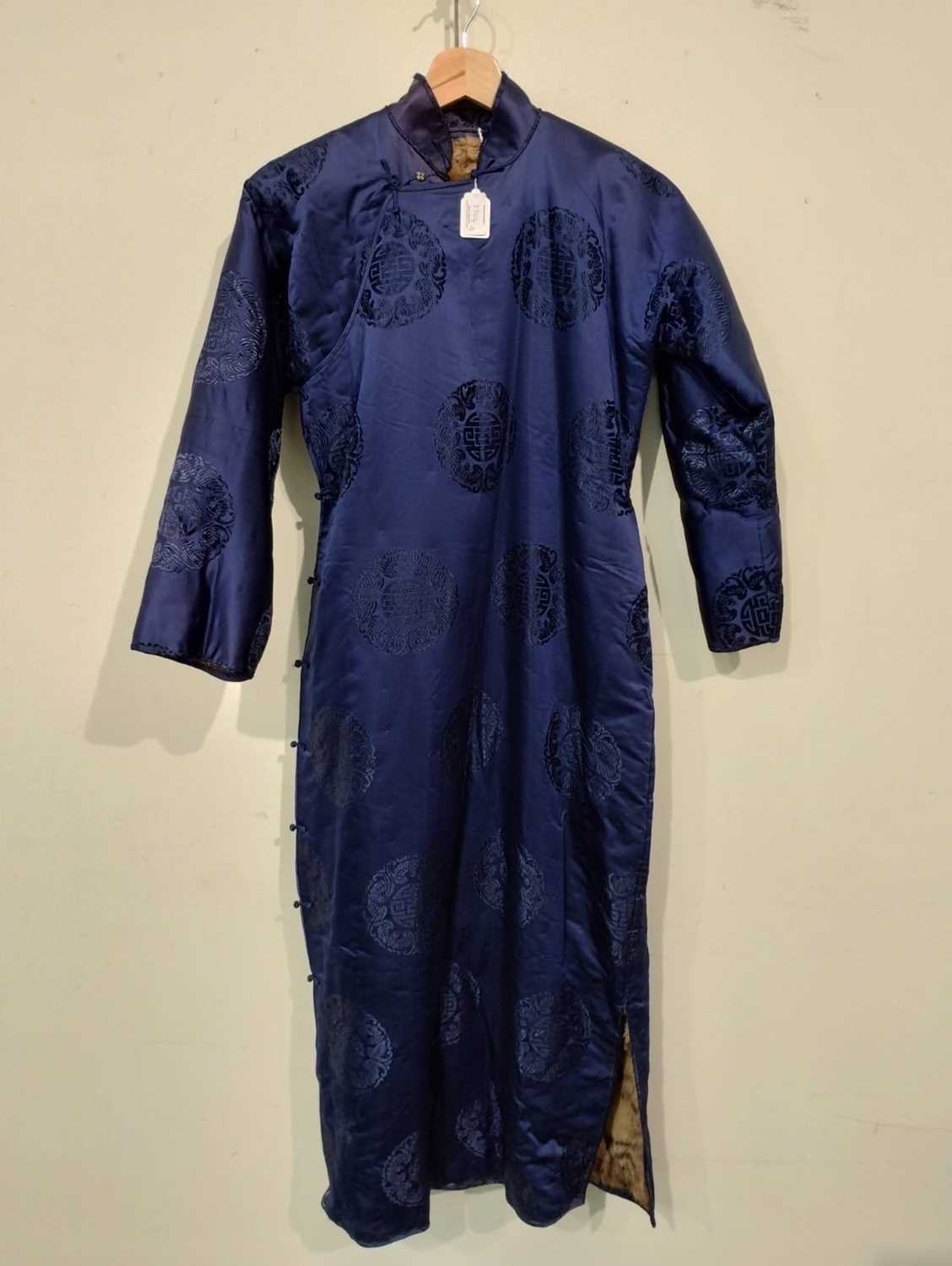 Early 20th Century Chinese Winter Robes, comprising a brown silk brocade robe with patch pocket to - Image 7 of 16