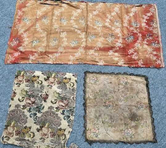 Assorted Late 18th and 19th Century Silk Brocade Remnants in various colours and sizes, (one box) - Bild 19 aus 21