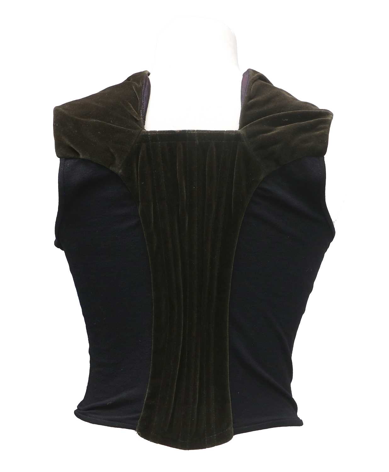 Circa 1990s Vivienne Westwood Couture London Windsor Green Velvet Corset, with central gilt metal - Image 2 of 15
