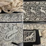 Assorted Decorative Lace Depicting Animal and Floral Motifs, comprising a length with a recurrent