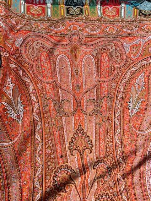 19th Century Red Ground Kashmir Woven Paisley Shawl, 165cm by 340cm Two small holes each approx 50/ - Image 4 of 5
