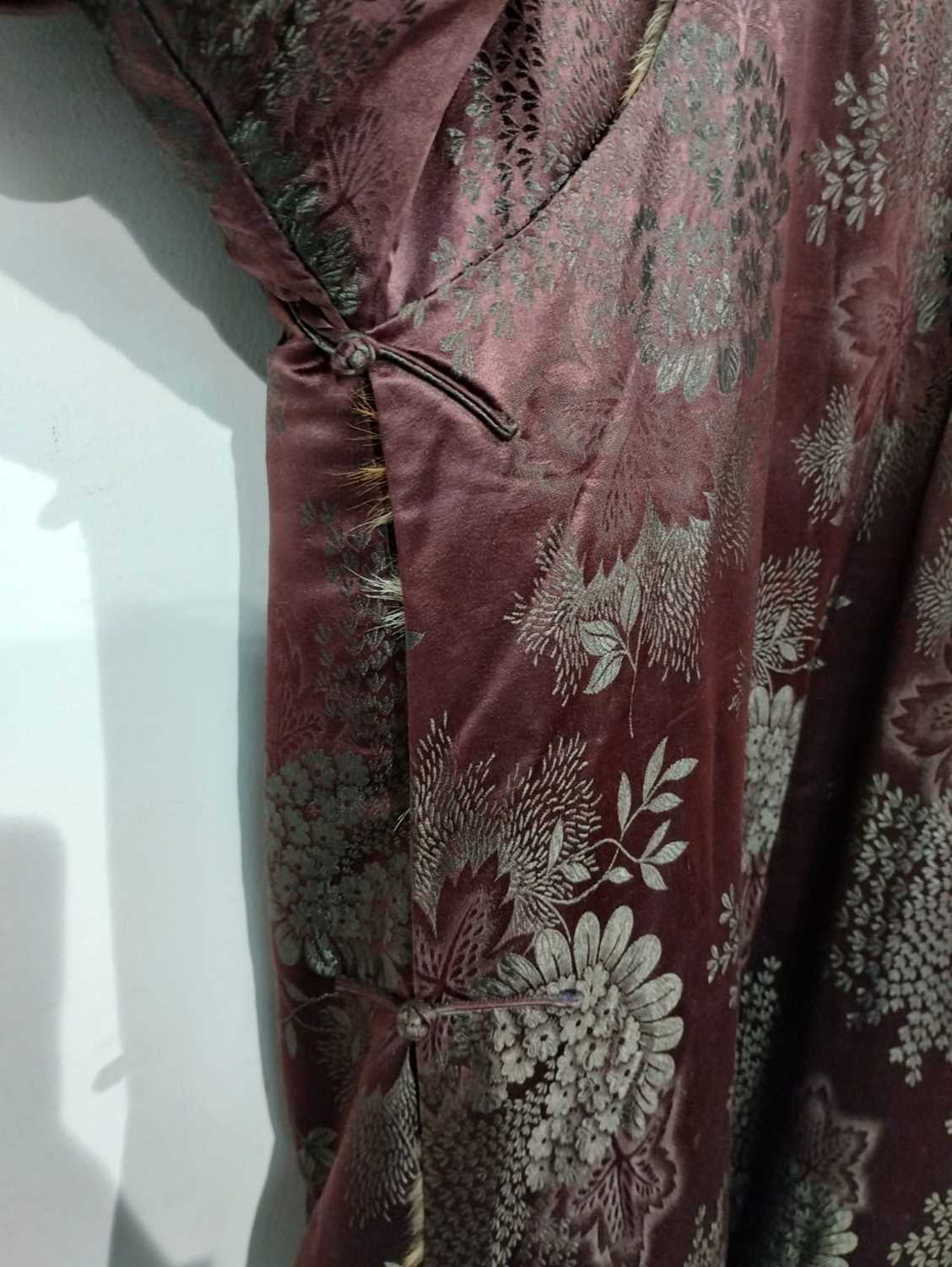 Early 20th Century Chinese Winter Robes, comprising a brown silk brocade robe with patch pocket to - Image 8 of 16