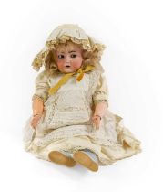 Kammer & Reinhardt Bisque Socket Head Doll, impressed 117n, with brown side glancing eyes, open