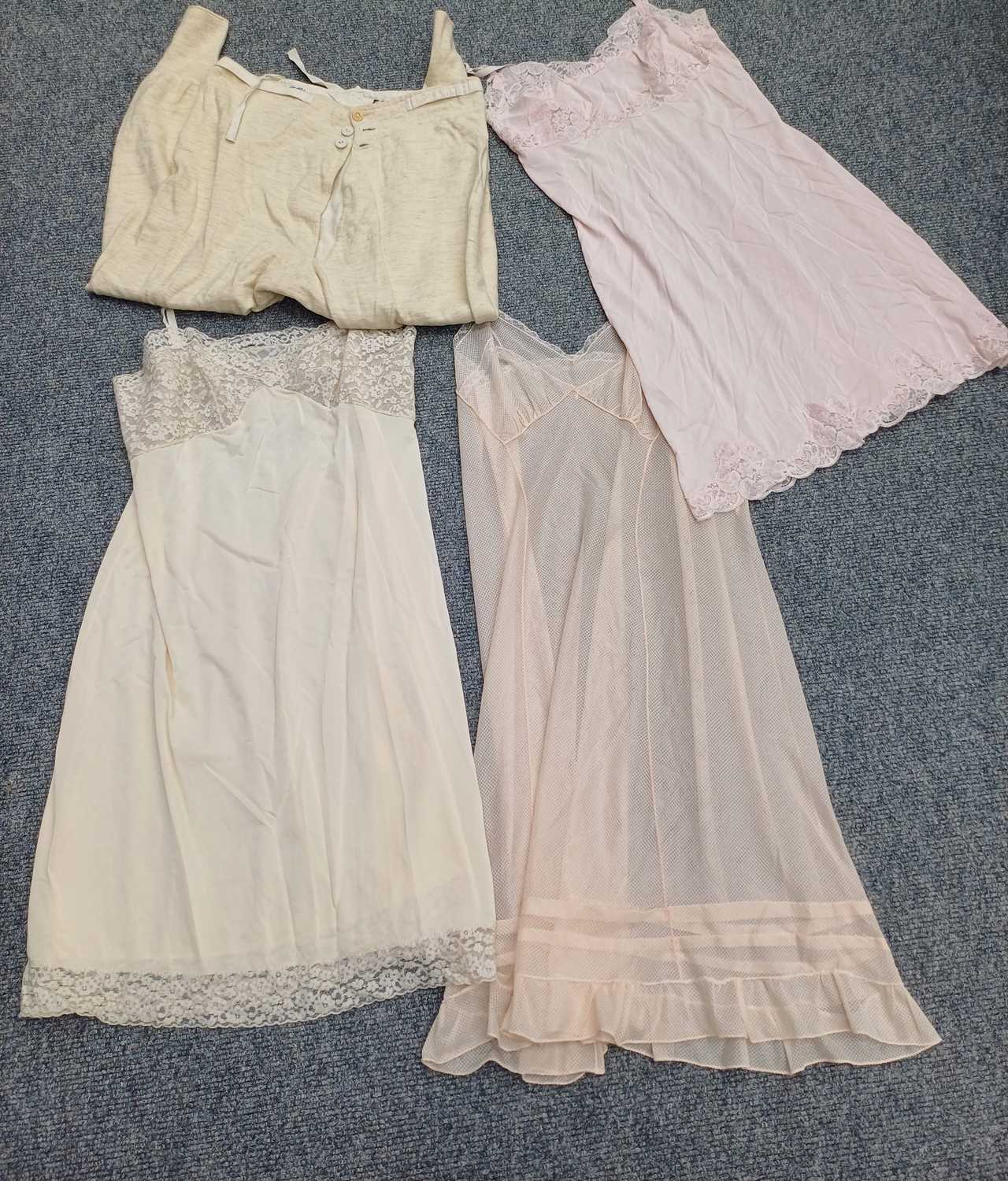 Assorted 20th Century Costume Accessories comprising a circa 1930s purple crepe sleeveless long - Image 9 of 26