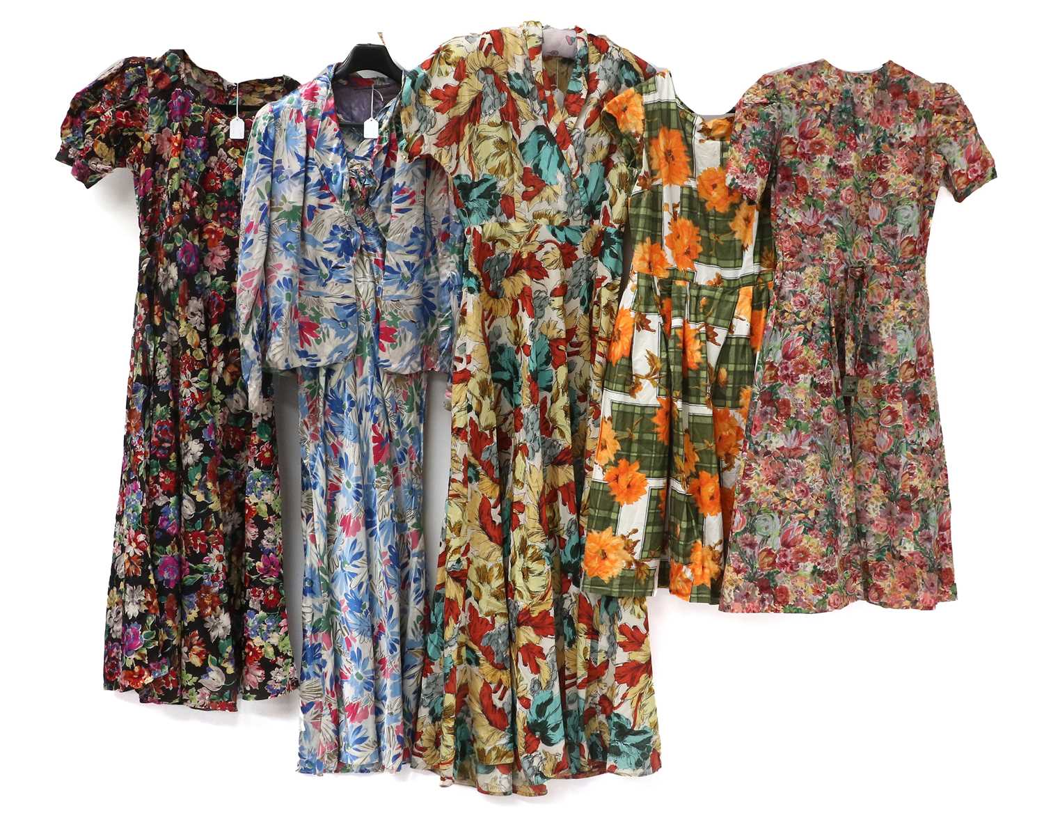 Circa 1930s-50s Floral Printed and Other Evening and Day Wear Dresses, comprising Fred Howard - Image 2 of 3