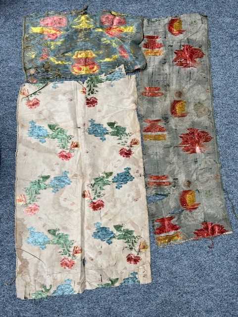 Assorted Late 18th and 19th Century Silk Brocade Remnants in various colours and sizes, (one box) - Image 5 of 21