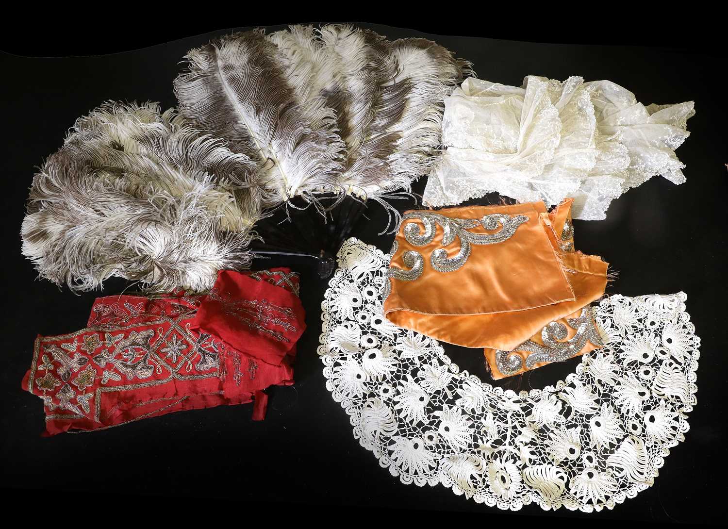 Assorted 19th Century and Later Costume Trims and Accessories, comprising a brown and white - Image 6 of 6
