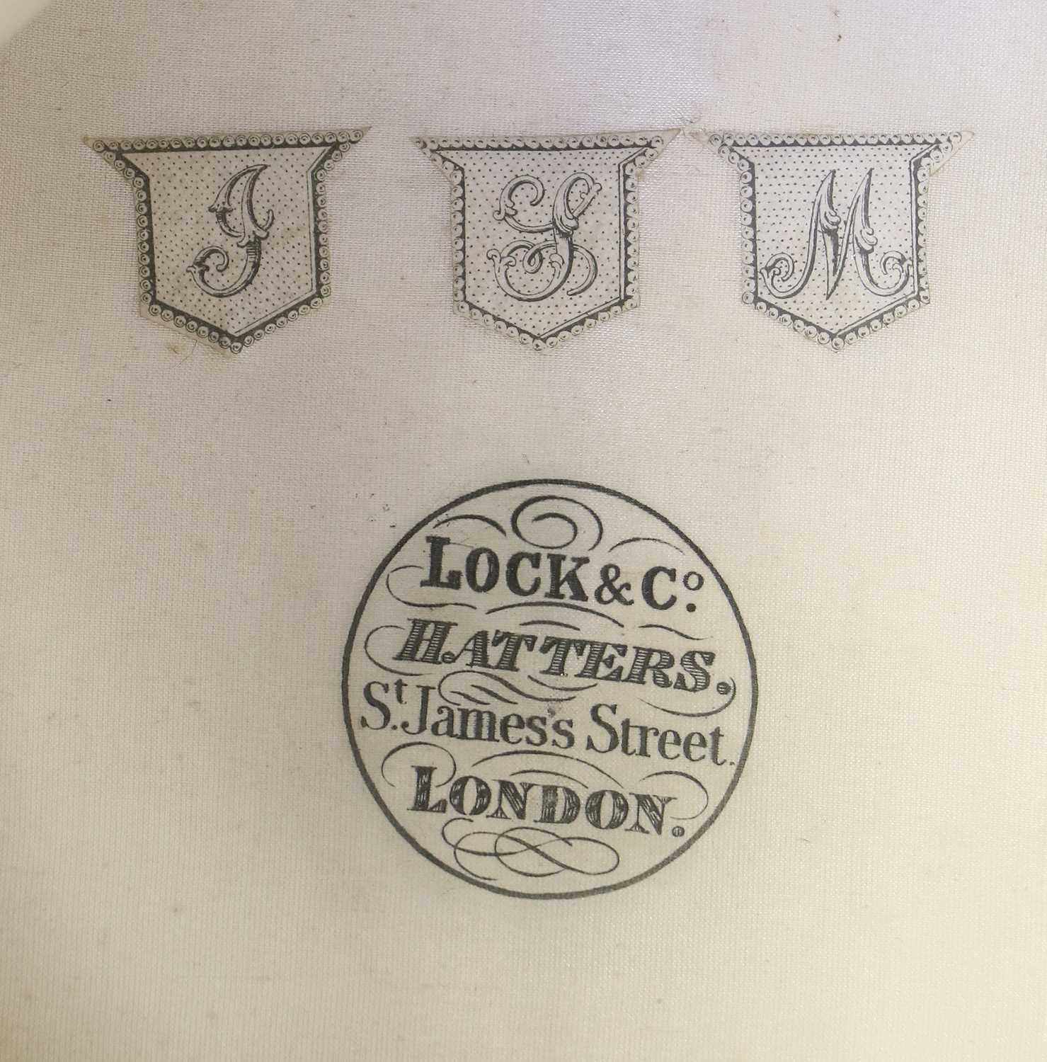 Lock & Co Black Silk Top Hat, initialled 'JSM' in a Herbert Johnson card hat box 20.5cm by 16.7cm, - Image 3 of 16