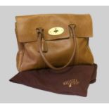 Mulberry Tan Leather Bayswater Tote Bag, with brass hardware, Mulberry 'Postmans Lock', detachable