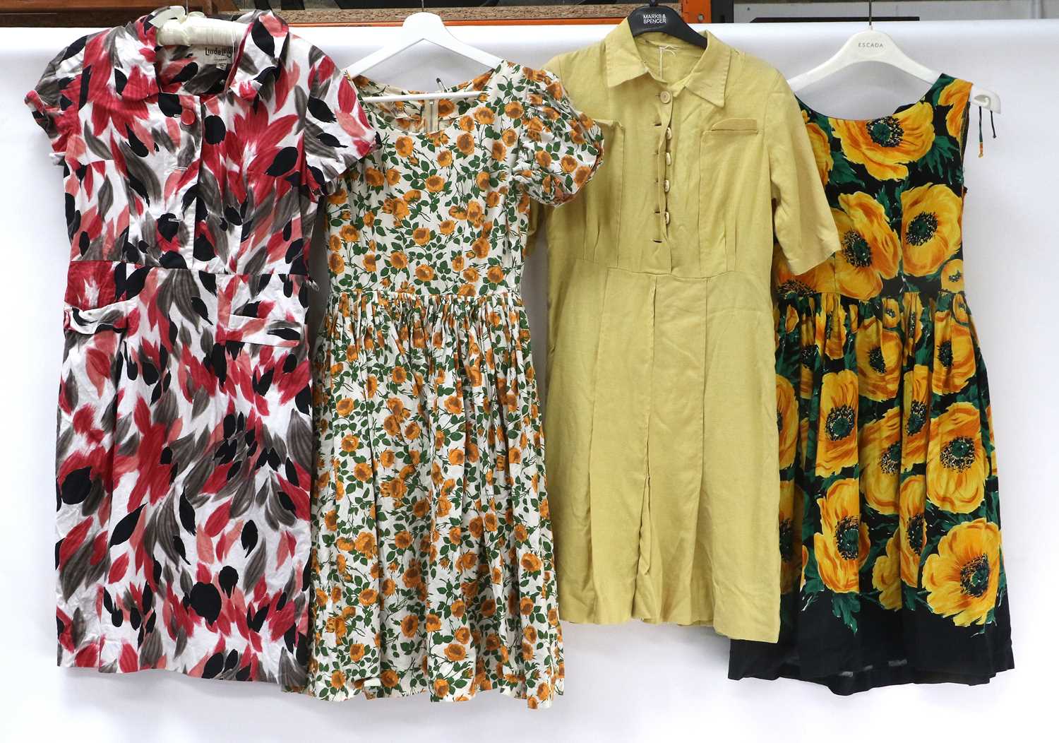 Circa 1950s and Later Printed Cotton Dresses, comprising California sleeveless dress printed with - Image 3 of 4