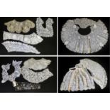 Assorted Mainly Early 20th Century Lace, comprising a lace and ribbon threaded apron, various deep