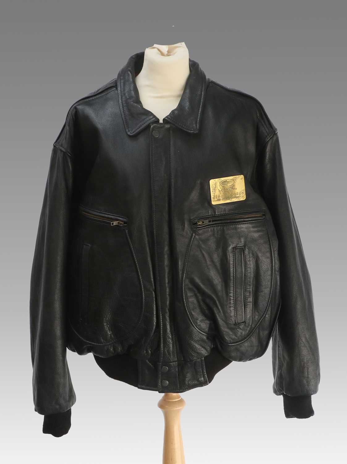 Bencat Dire Straits On Every Street World Tour Black Leather Zip Front Jacket 1991, worn by