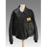 Bencat Dire Straits On Every Street World Tour Black Leather Zip Front Jacket 1991, worn by