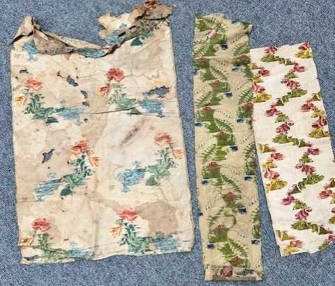 Assorted Late 18th and 19th Century Silk Brocade Remnants in various colours and sizes, (one box) - Image 11 of 21