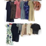 Assorted Circa 1950s and Later Ladies Day Wear, Crepe Dresses and Jackets, comprising a cotton two