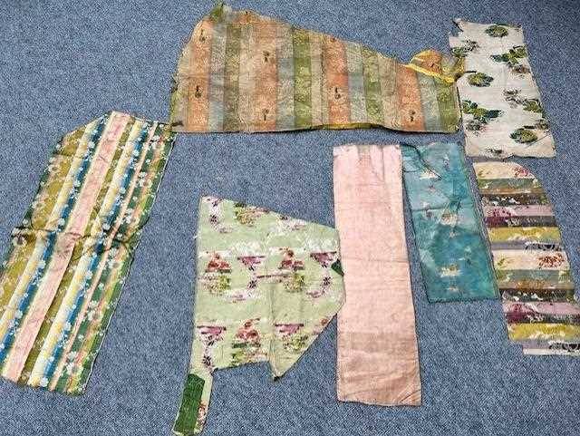 Assorted Late 18th and 19th Century Silk Brocade Remnants in various colours and sizes, (one box) - Image 21 of 21