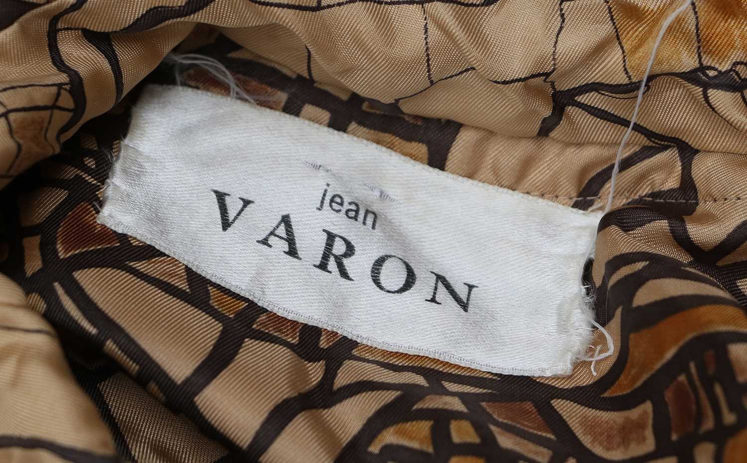 Circa 1970/80 Jean Varon A-Line Map Kaftan Style Dress, in caramel, black and brown, multi pleated - Image 3 of 12