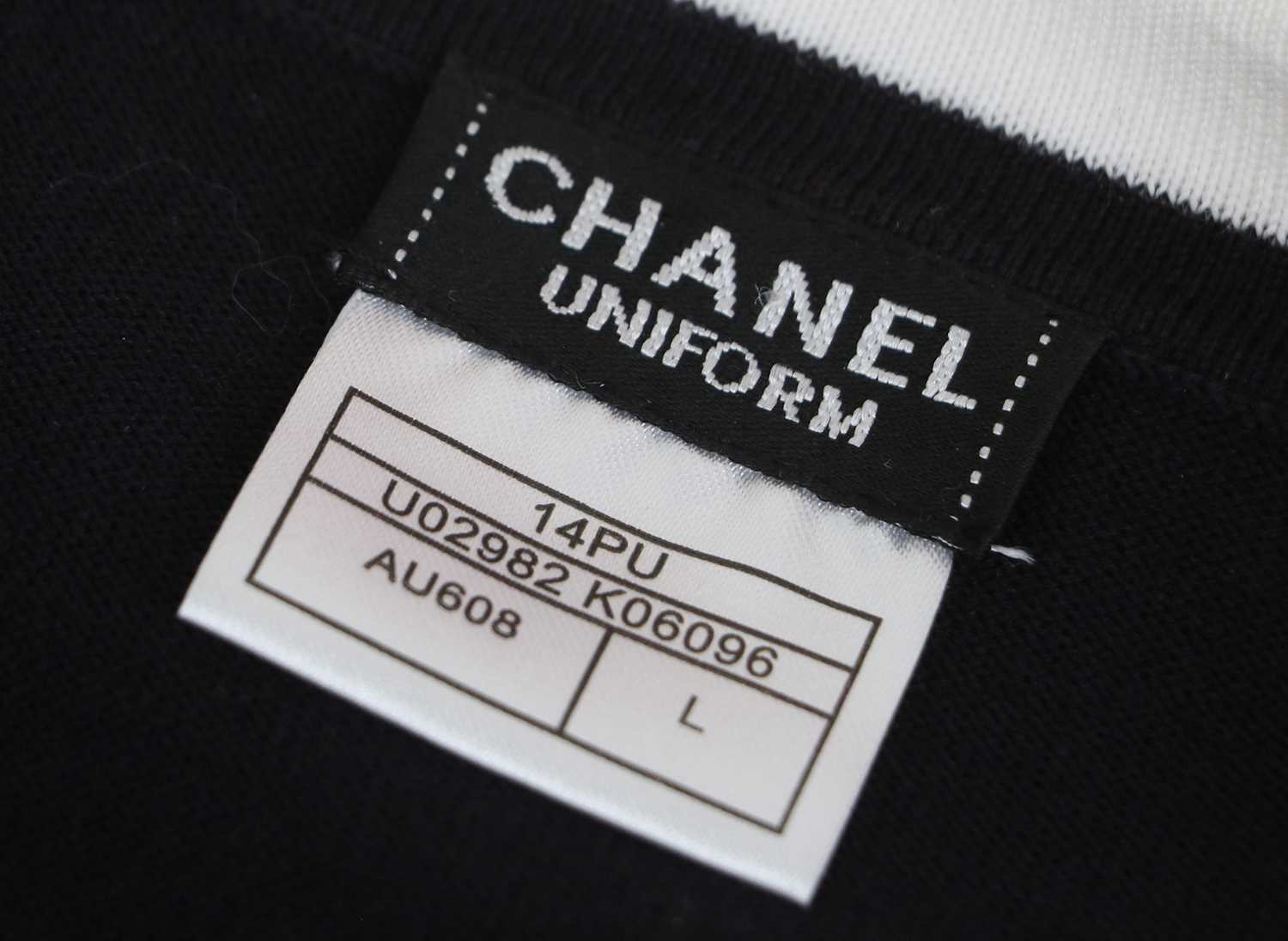 Chanel Uniforms, comprising two black and white cotton twinsets, the cardigans with front pockets - Image 5 of 9