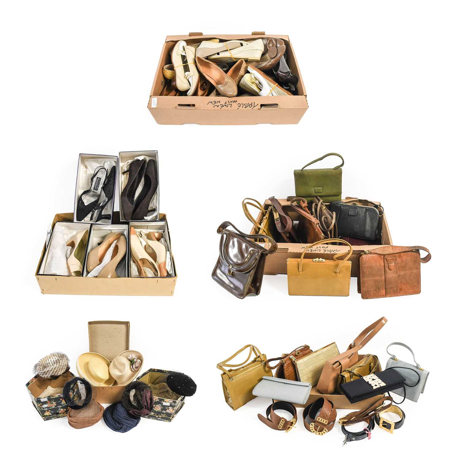 Ladies 20th Century Costume Accessories comprising assorted leather, patent and fabric bags