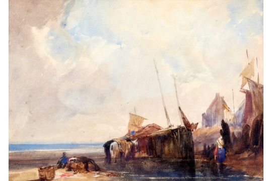 After Richard Parkes Bonington (1802-1828) Coast of Picardy Near St-Valery-Sur-Somme A colour - Image 1 of 3