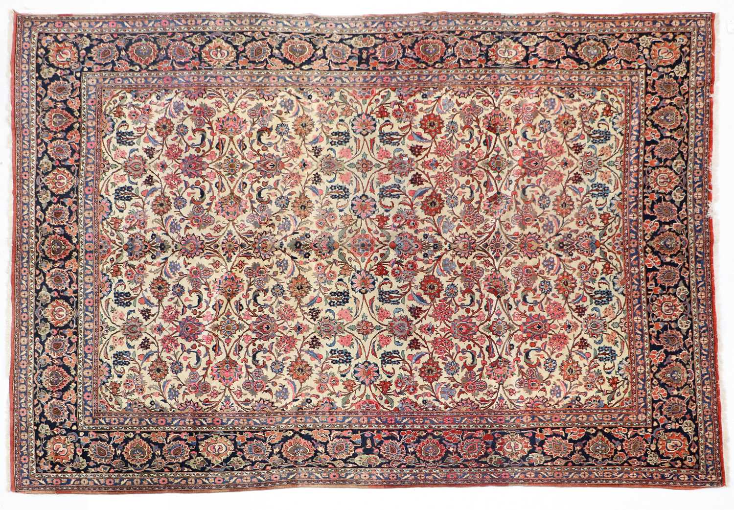 Kashan Carpet Central Iran, circa 1970 The ivory field with an allover design of vines and palmettes