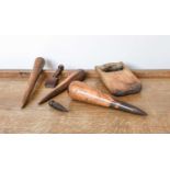 Sail and Ropemaking Tools, 19th century, comprising: Four Assorted Turned Fids, including lignum