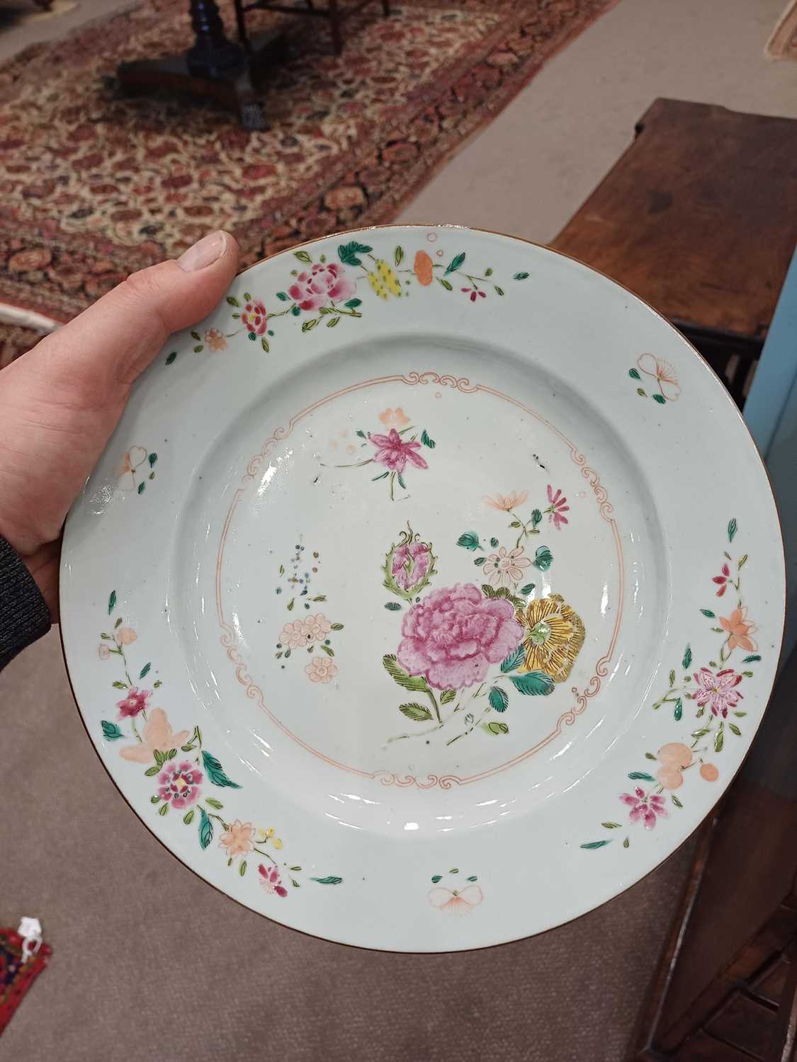 A Pair of Chinese Porcelain Plates, Yongzheng, painted in famille rose enamels with peonies and - Image 16 of 21