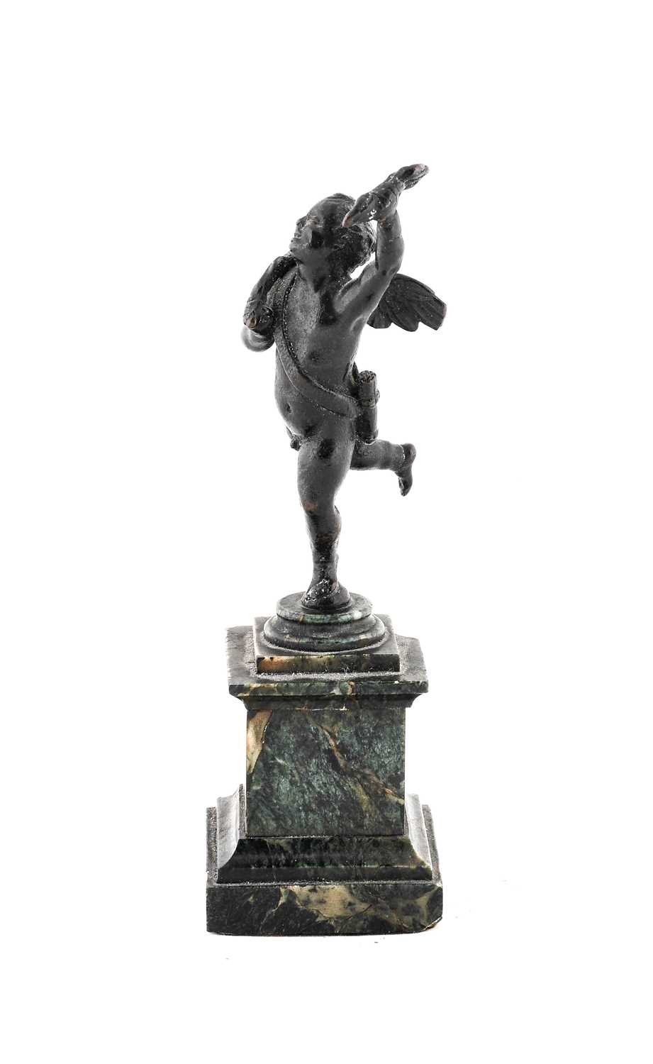 After the Antique: A Bronze Figure of Eros, standing holding a lightning bolt in his raised left - Image 3 of 3
