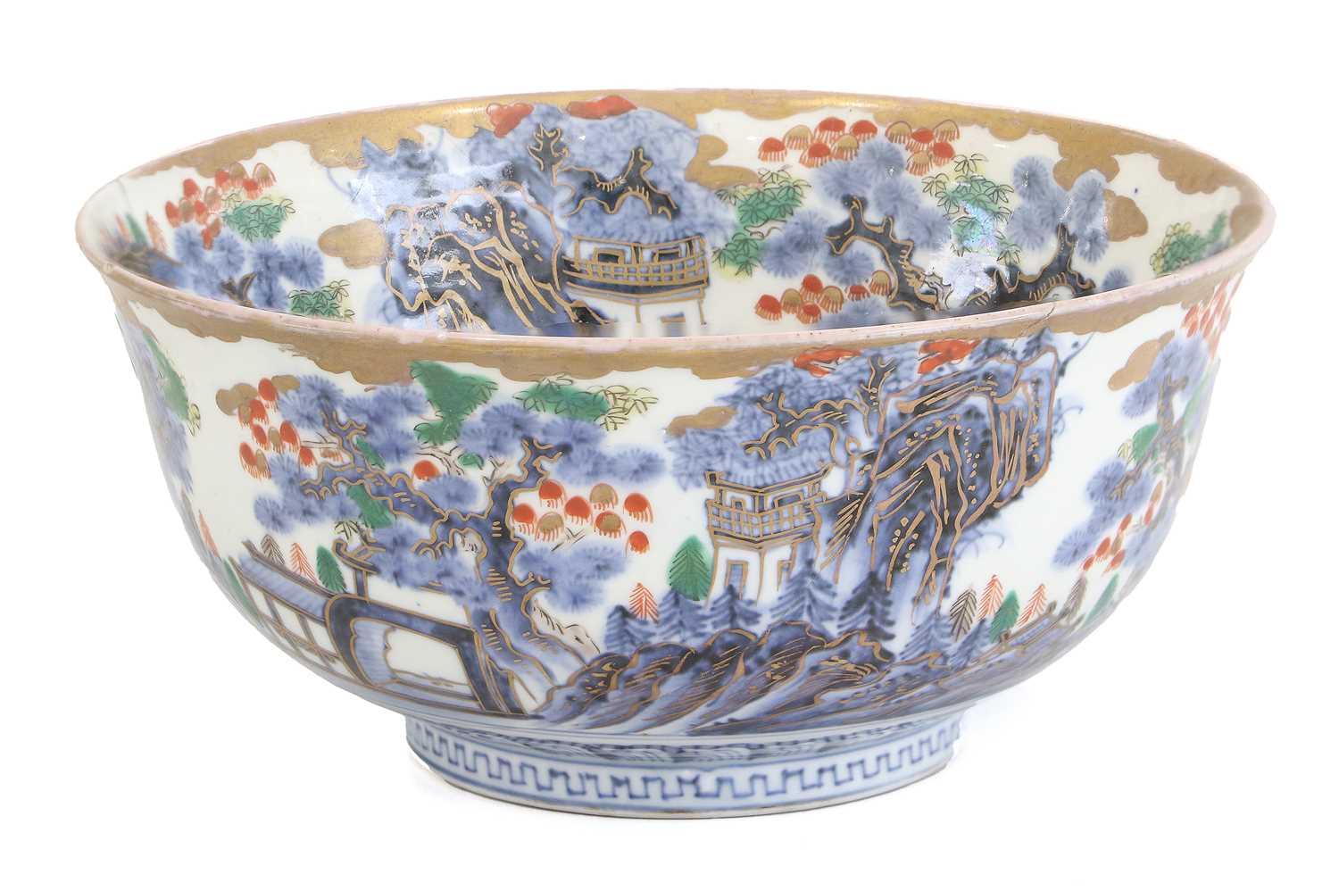 A Chinese Kraak Porcelain Bowl, Wanli, painted in underglaze blue with panels of flowers