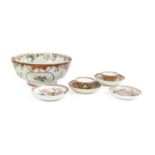 A Chinese Porcelain Bowl, Qianlong, painted in the Mandarin pallete with fruit, flowers and