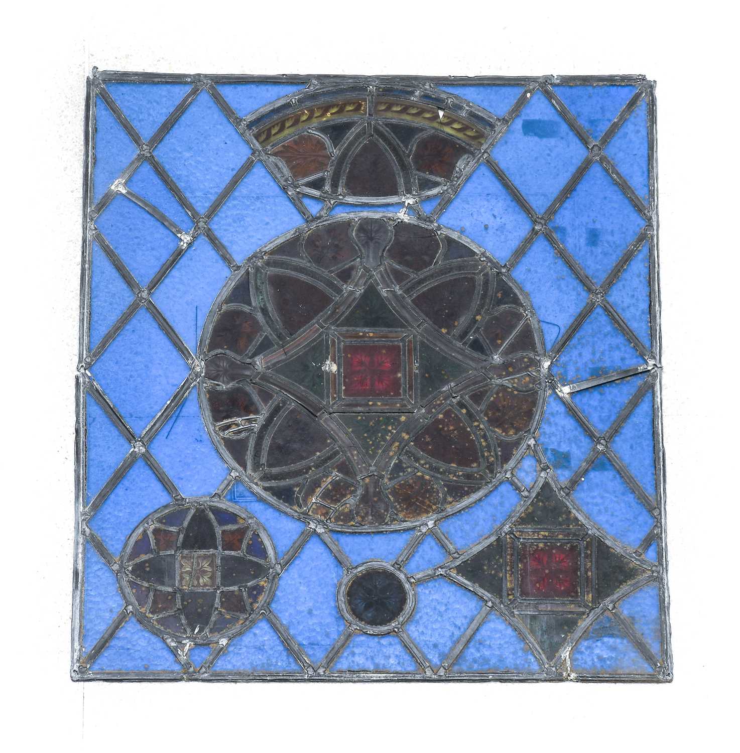 A Set of Four Victorian Stained Glass Panels, combining to form an arch, depicting St Andrew, St - Image 3 of 22